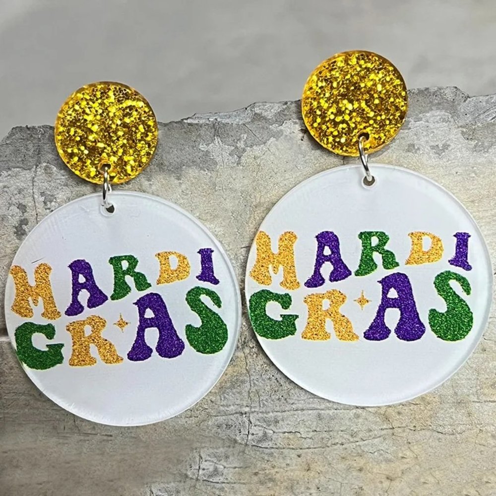 3 pairs of Mardi Gras Earrings